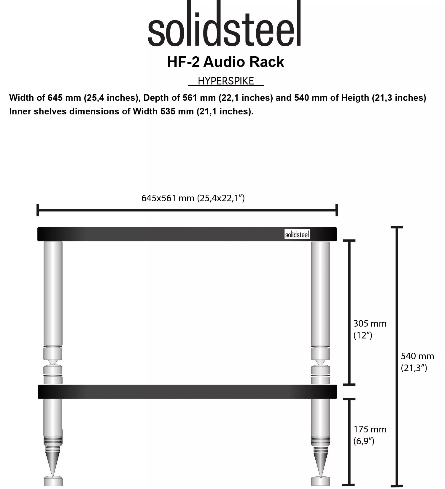 Solidsteel HF-2 dimension taille rack