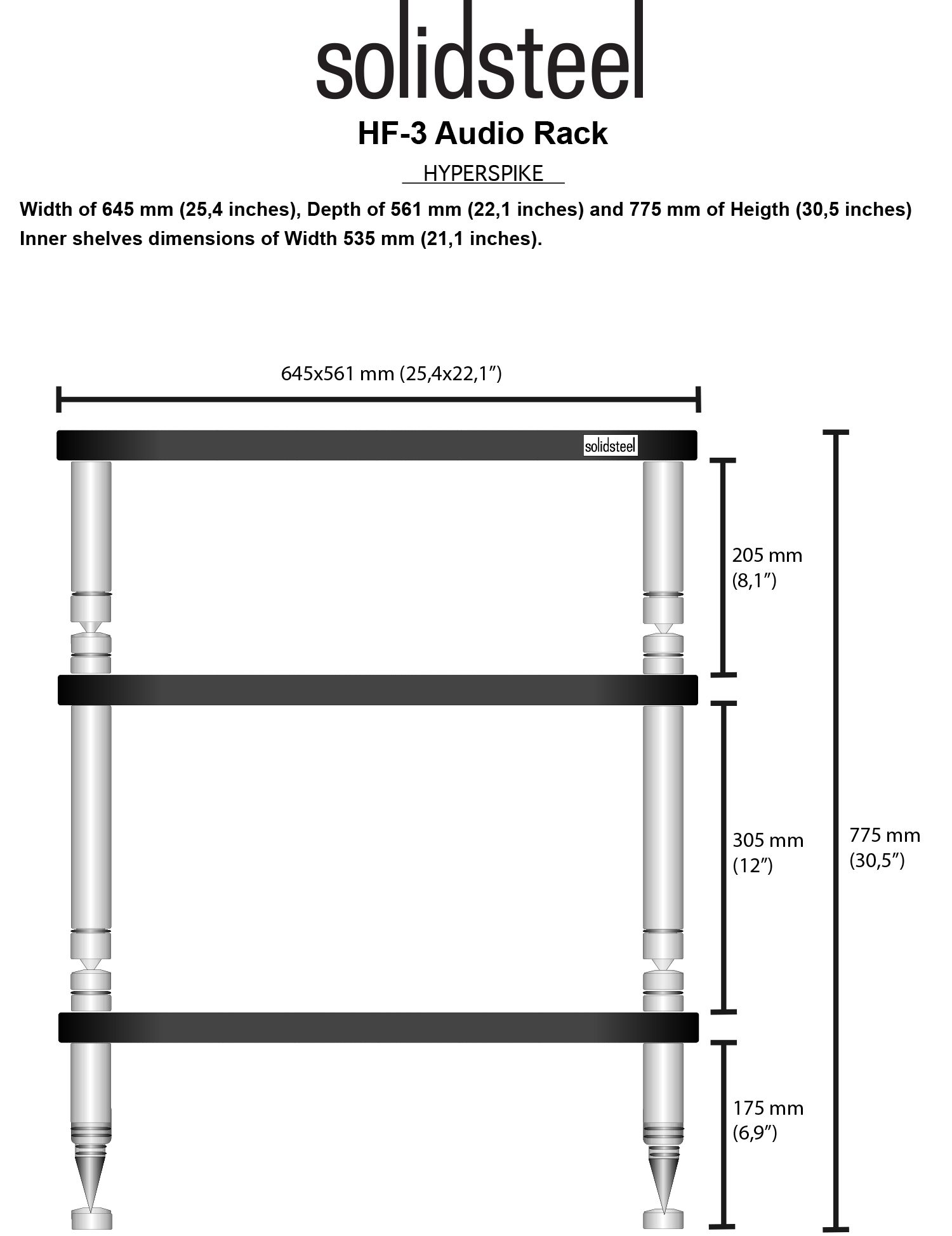 Solidsteel HF-3 dimension taille rack