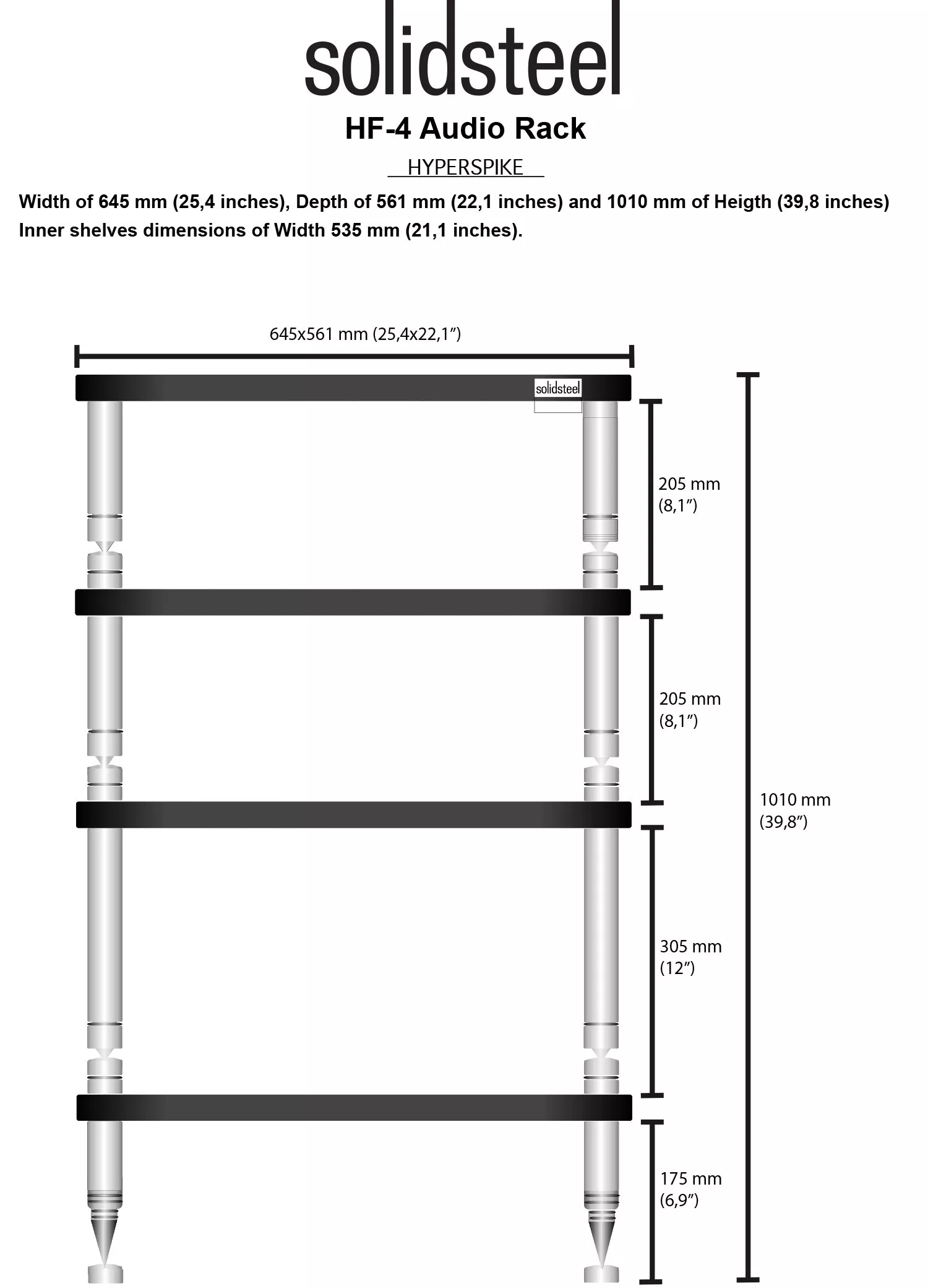 Solidsteel HF-4 dimension taille rack