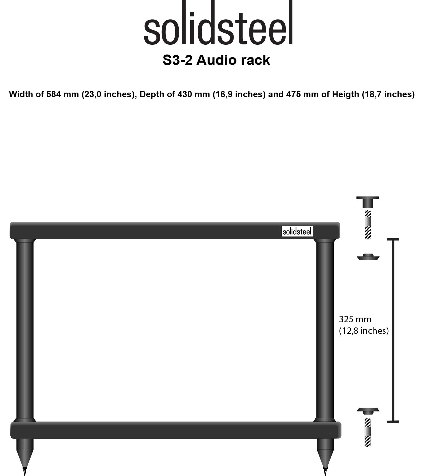 Solidsteel S3-2 taille dimensions rack
