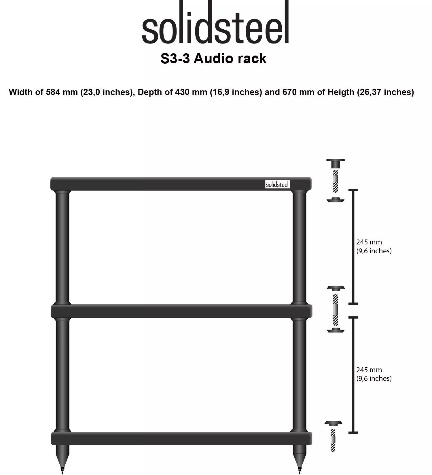  Solidsteel S3-3 taille dimensions rack