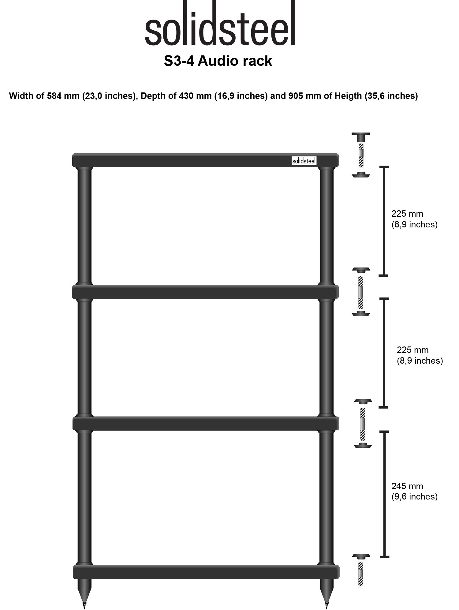  Solidsteel S3-4 taille dimensions rack