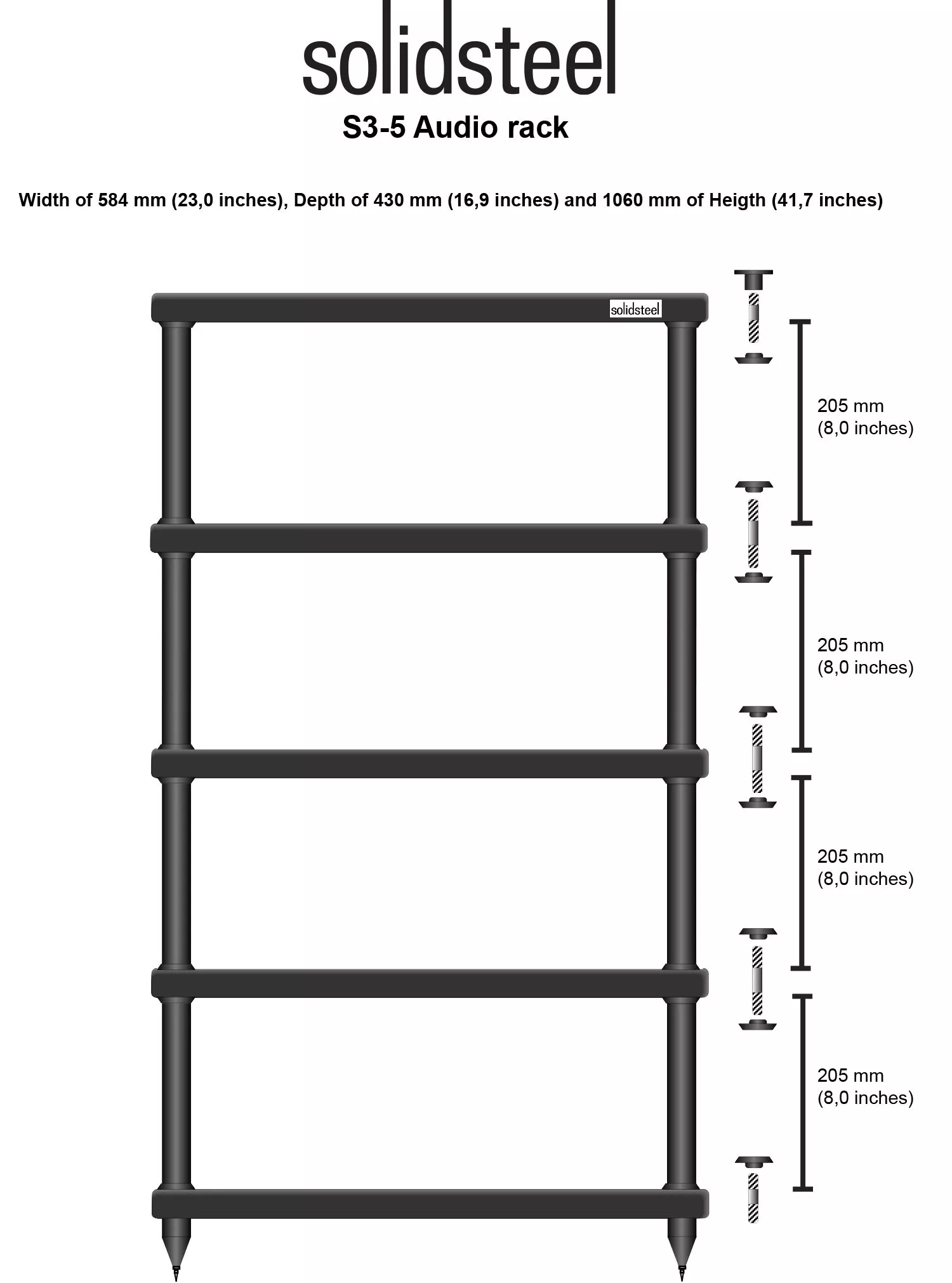  Solidsteel S3-5 taille dimensions rack