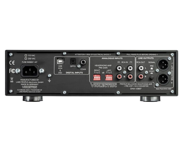 Violectric DHA V380² connectiques