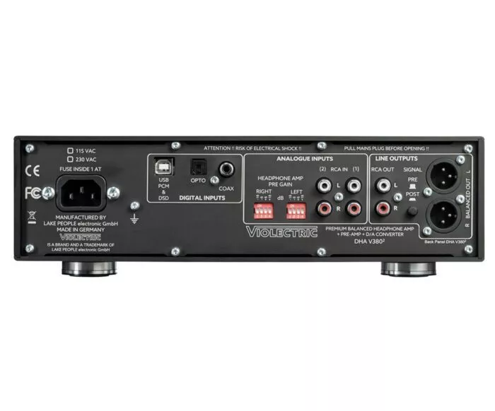 Violectric DHA V380² connectiques