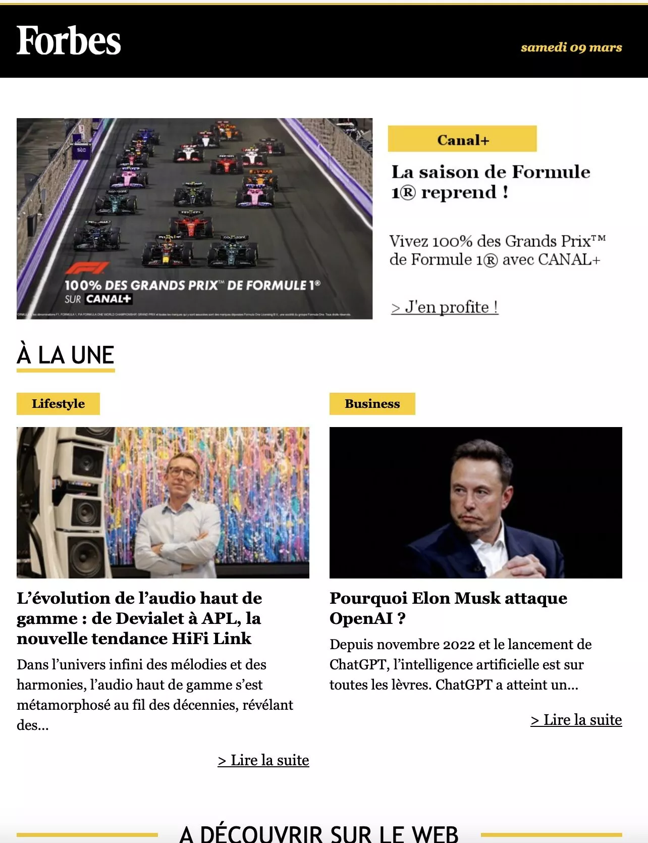 Newsletter Forbes hifi link 9 mars 2024