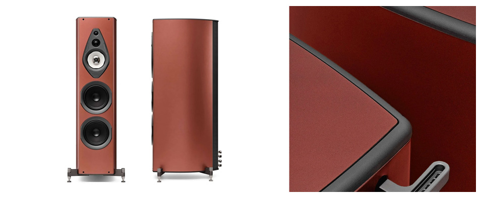 Enceinte colonne Sonus Faber Amati Supreme en finition terra rossa