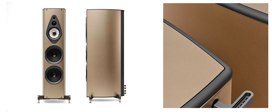 Enceinte colonne Sonus Faber Amati Supreme en finition sabbia oro
